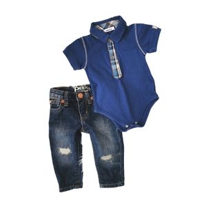 3-6 Months Mexx & Peek Jeans & Dress Top Onesie Outfit EUC